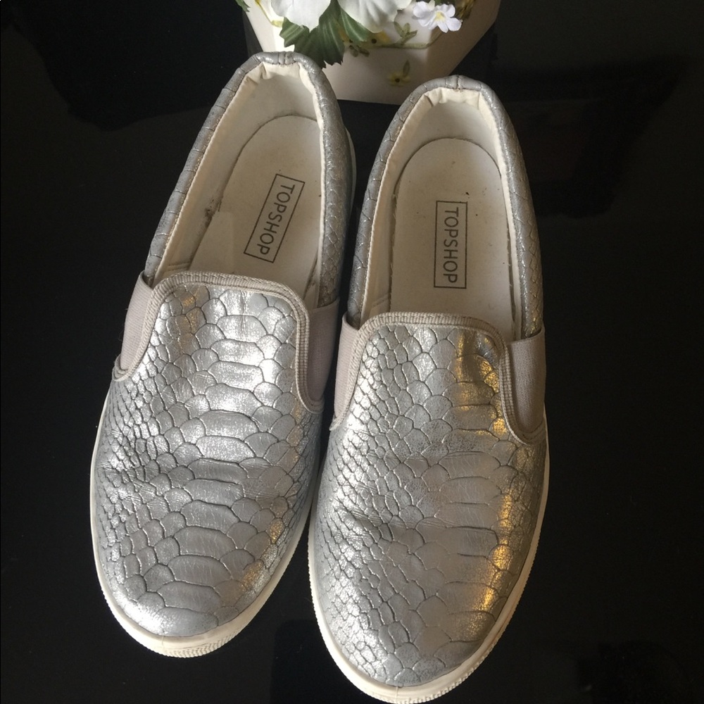 Topshop Snake Skin Loafers